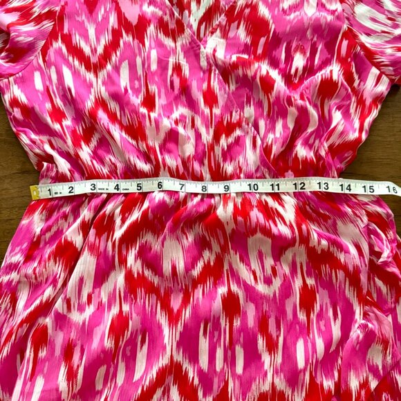 AQUA Colorful Ikat Print Faux Wrap Mini Dress - Size Medium (NWT) - Picture 11 of 11